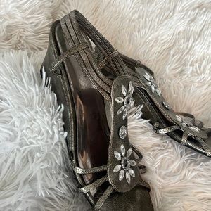 Wedge Sandals Embellished Rhinestone